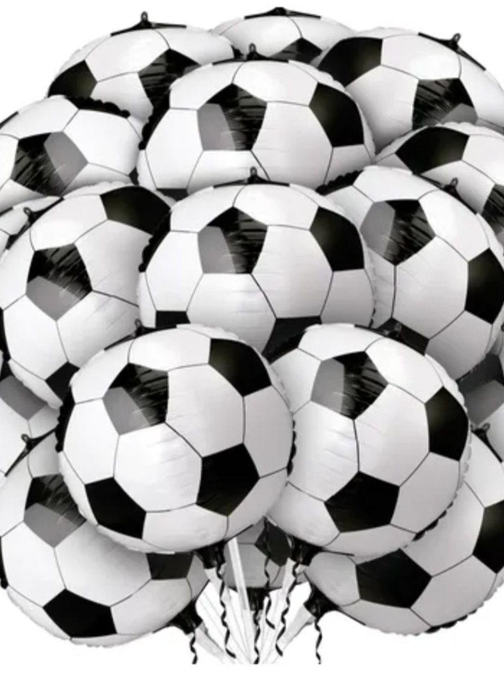 New 12 Pcs 4D Large 22" Soccer Ball Foil Balloons